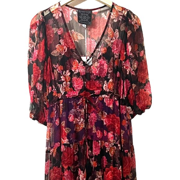 Johnny Was Moxi Tiered Midi Dress Size Extra Small - Picture 11 of 13